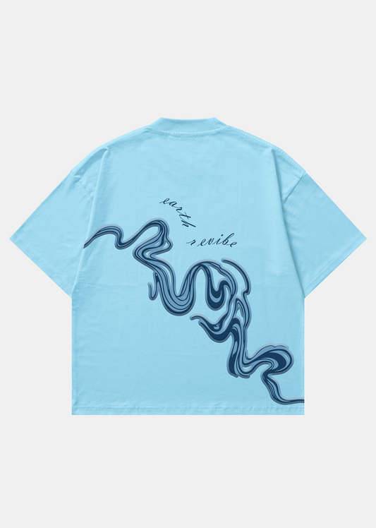 Water color Wave Graphic boxy Tee