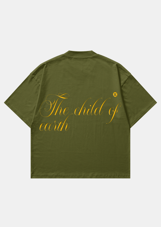 Olive Herbal Cotton Reflective Boxy Tee