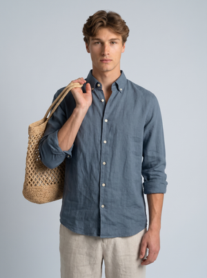 Harbour Blue Linen Shirt