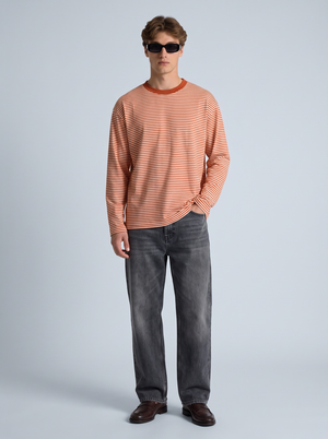 Rust Stripe Long-Sleeve Tee