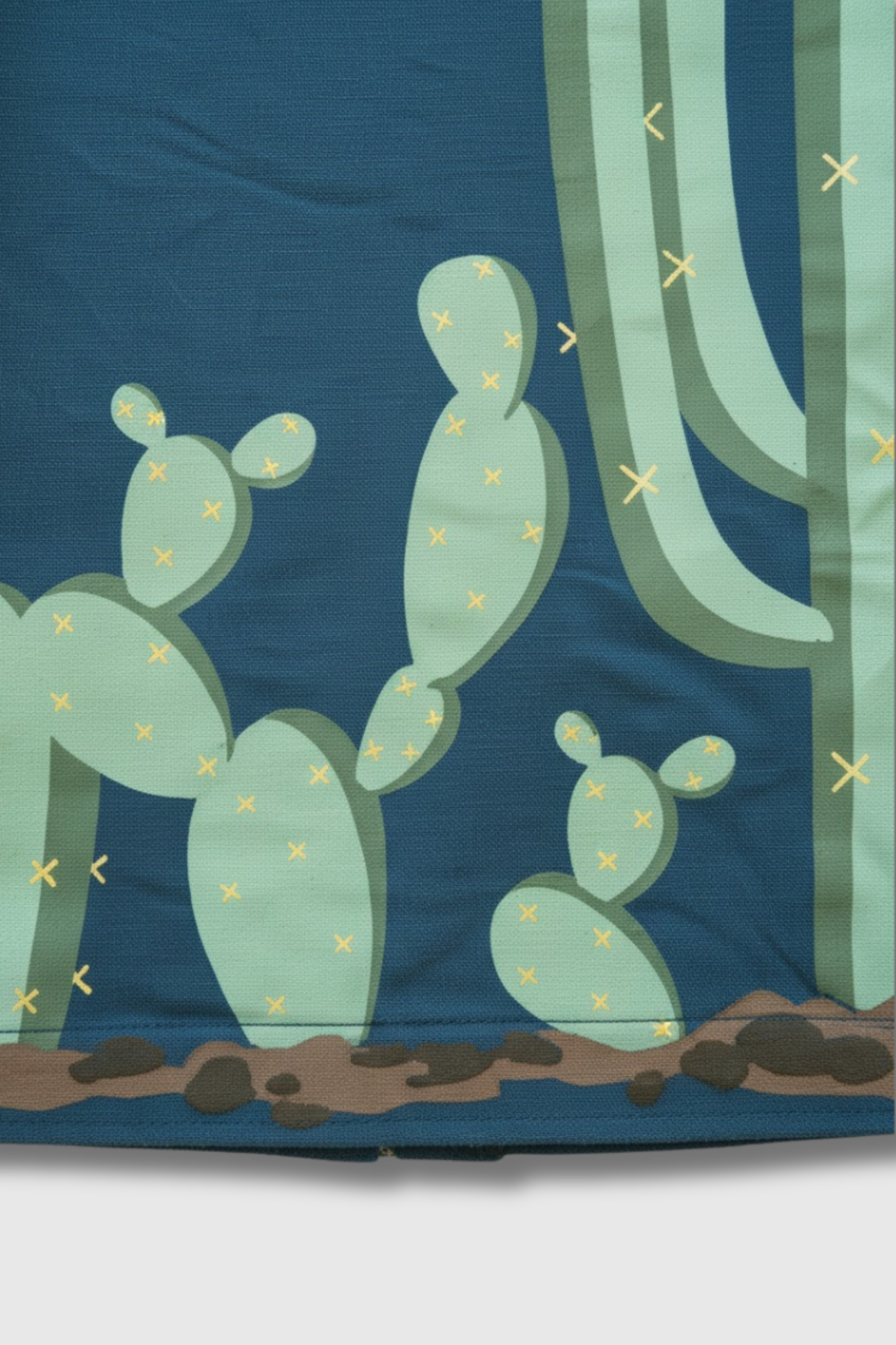 Aqua Blue Twill cactus Printed Shacket