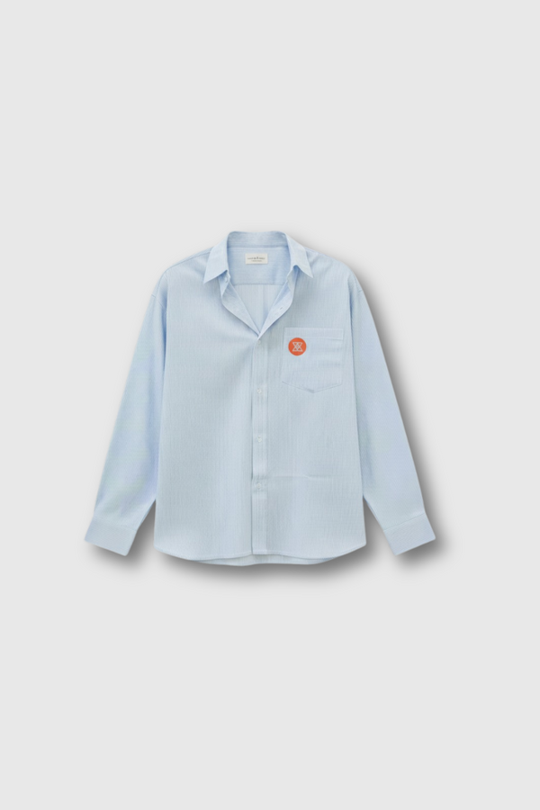 Blu (Skin Cotton Oversized Stripe boxy fit Shirt)