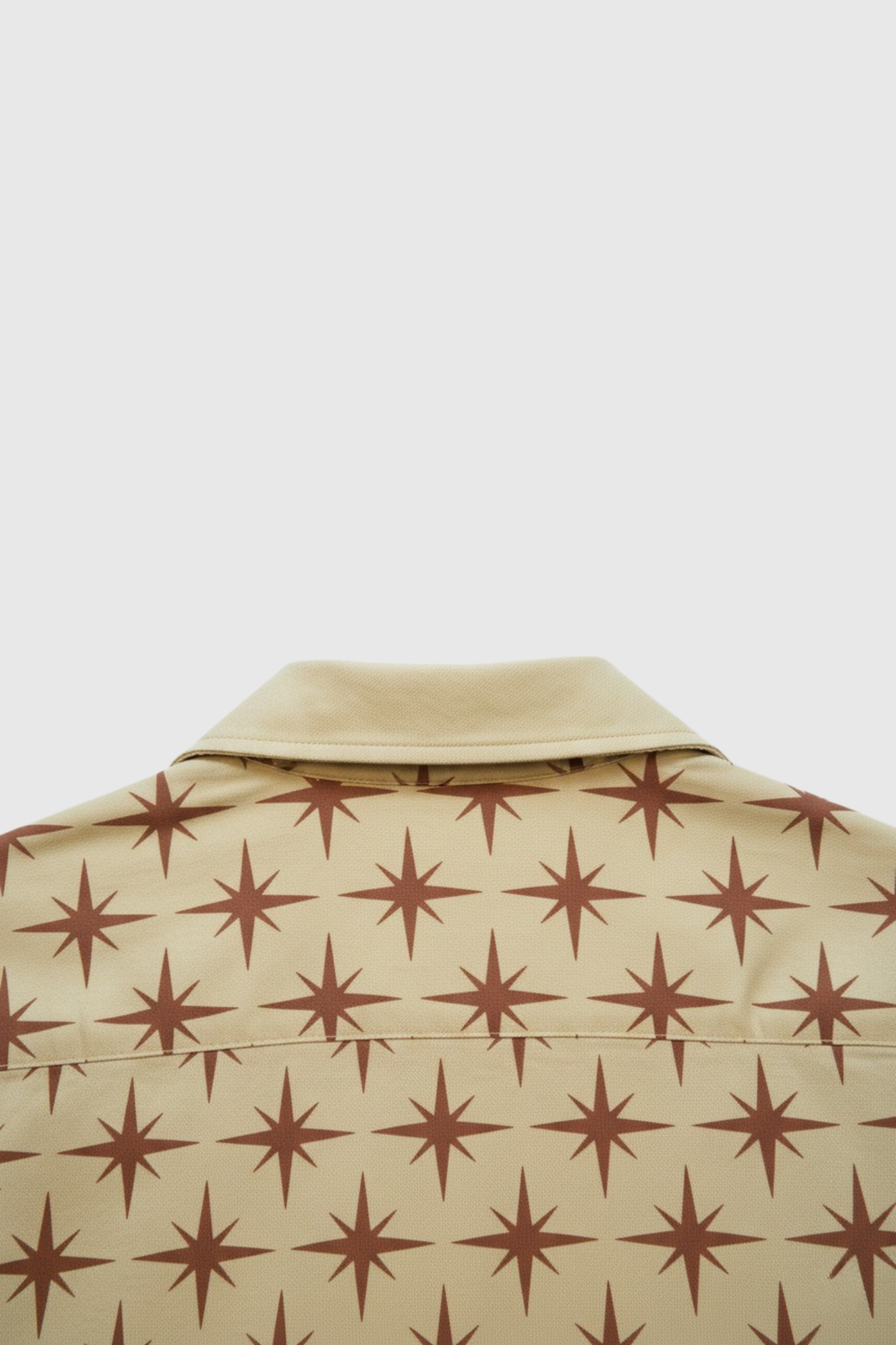 Cream Twill All-Over star Print boxy Shirt