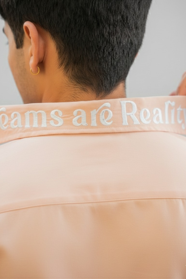 Skin-Conscious Embroidered Collar Boxy Shirt