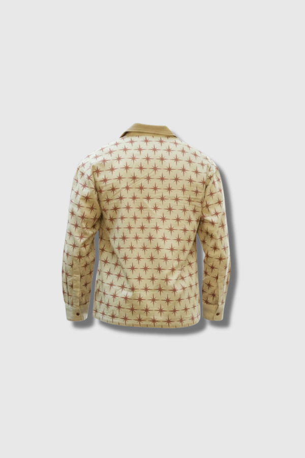Cream Twill All-Over star Print boxy Shirt