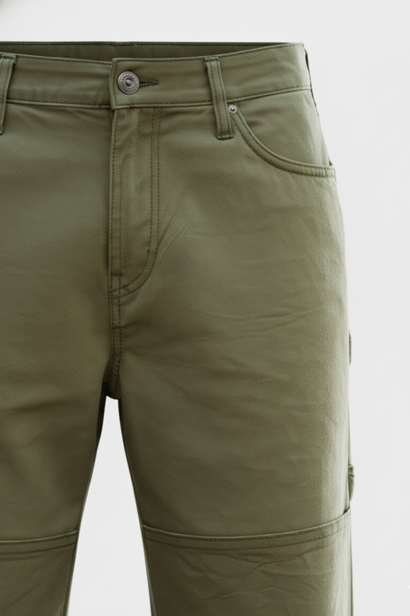 Green Twill Bellbottom Utility pants