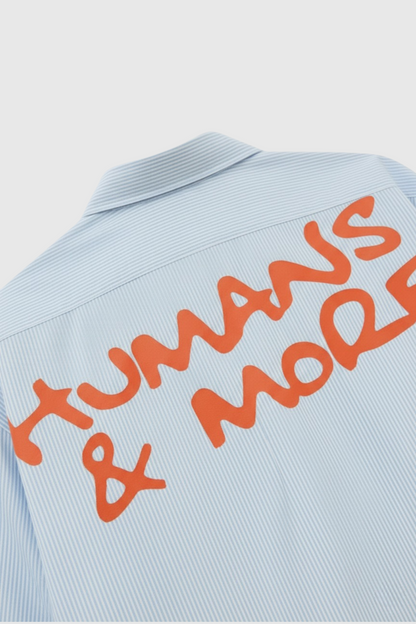 Blu (Skin Cotton Oversized Stripe boxy fit Shirt)