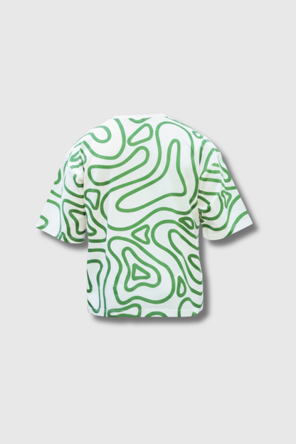 Herbal White All-Over Print Boxy Tee