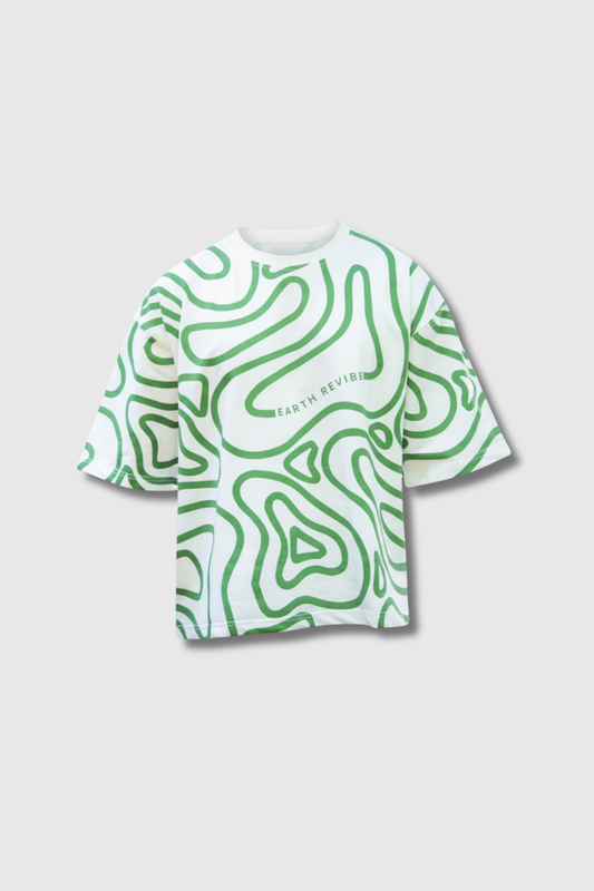 Herbal White All-Over Print Boxy Tee