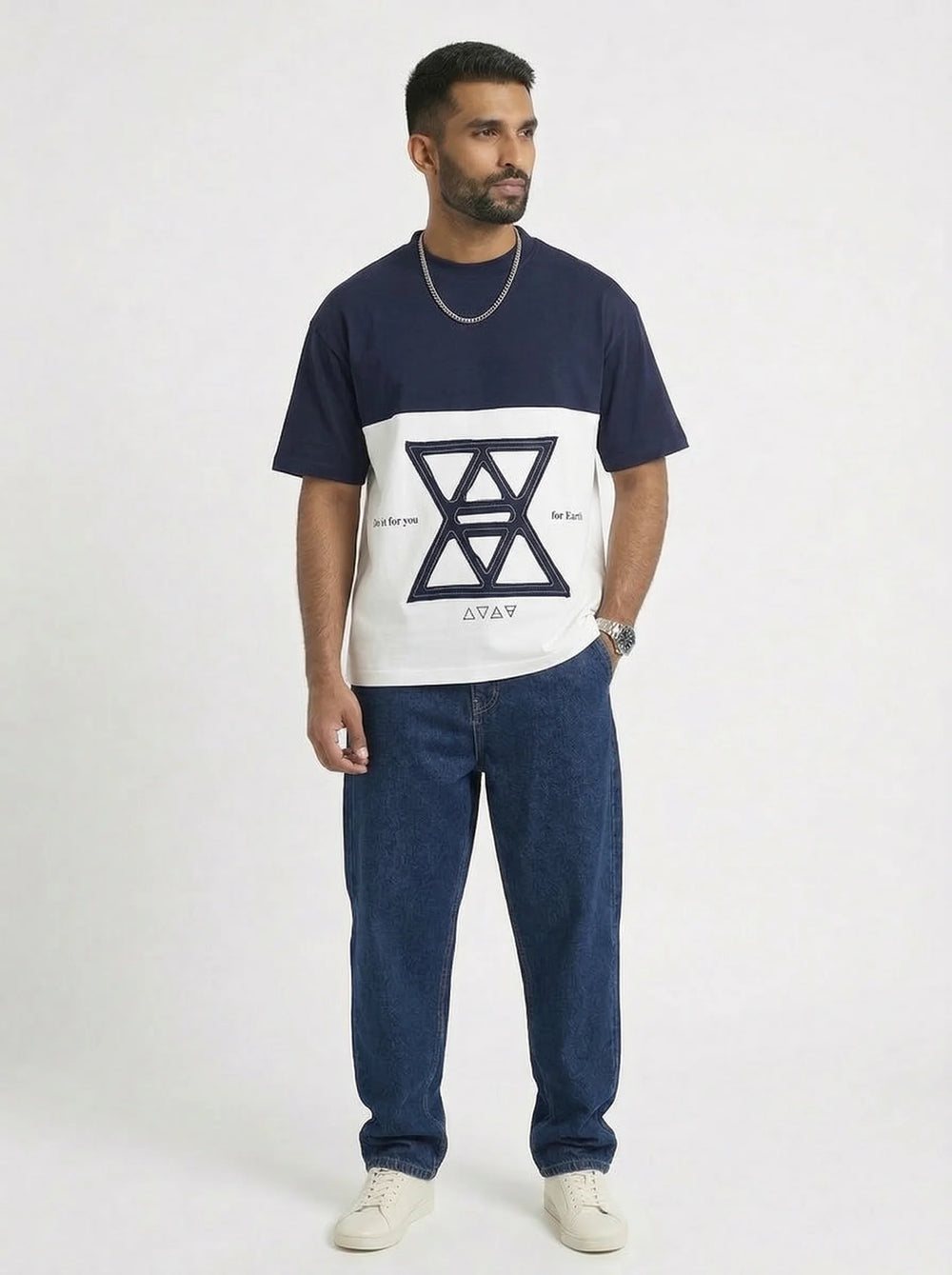 Two-Panel Minimal Branding boxy Tee