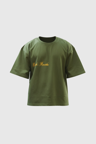 Olive Herbal Cotton Reflective Boxy Tee