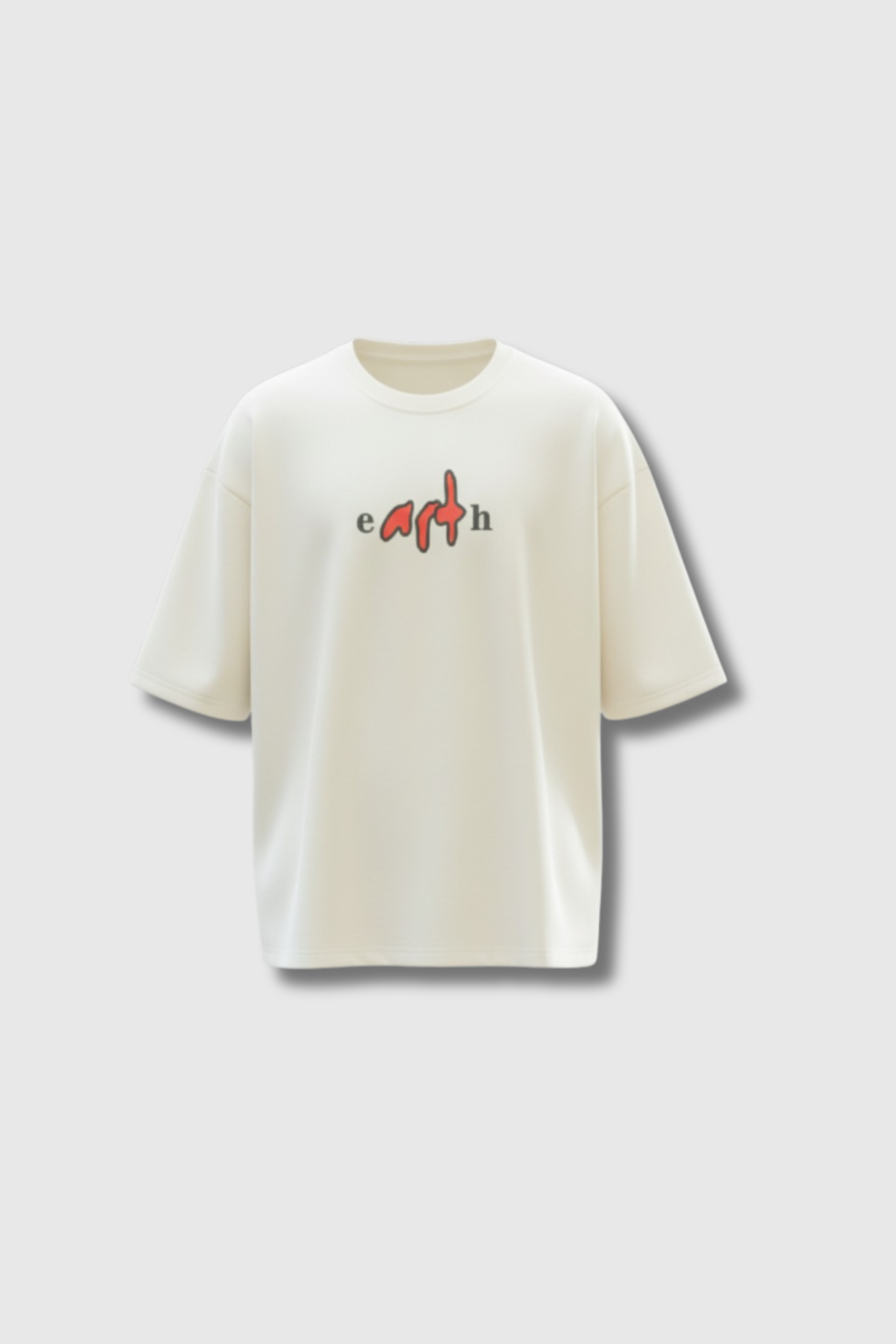 Cream Cotton Puff print Boxy Tee