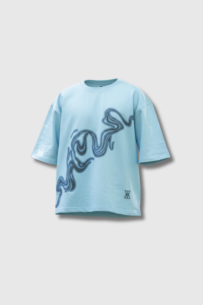 Water color Wave Graphic boxy Tee