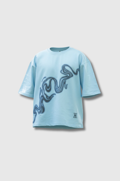 Water color Wave Graphic boxy Tee