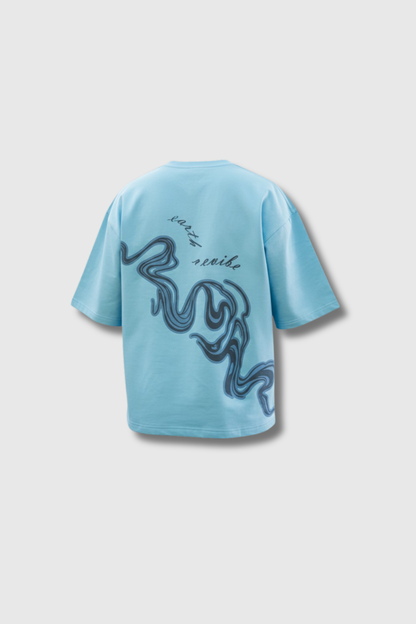 Water color Wave Graphic boxy Tee