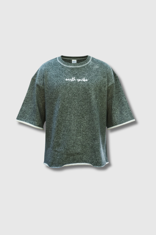 Charcoal Mélange Raw Edge Tee