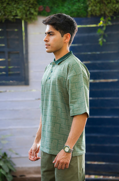 All-Over Print Formal Boxy polo