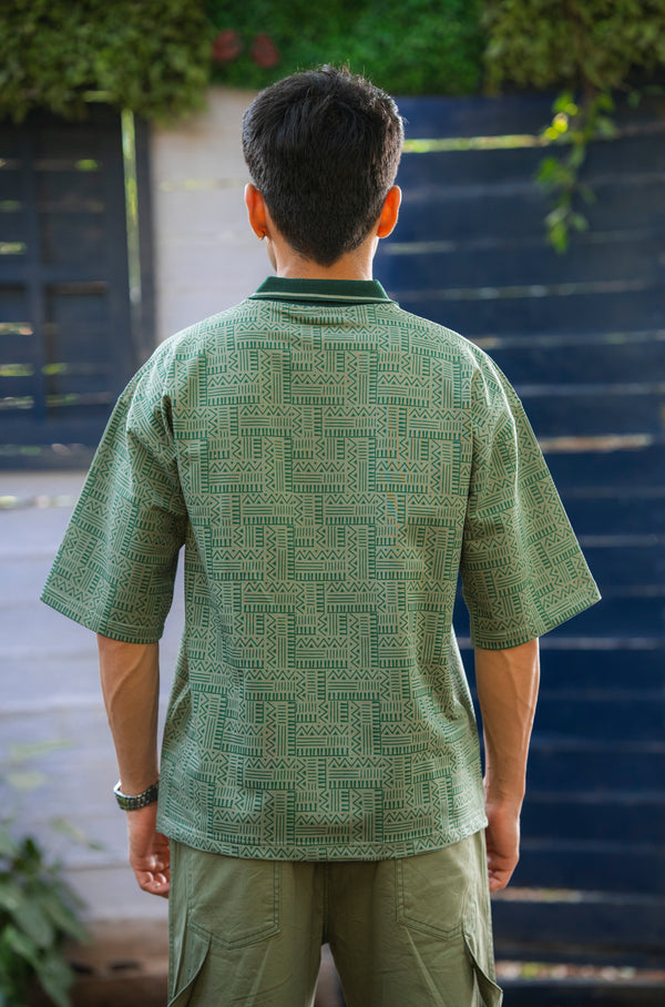 All-Over Print Formal Boxy polo