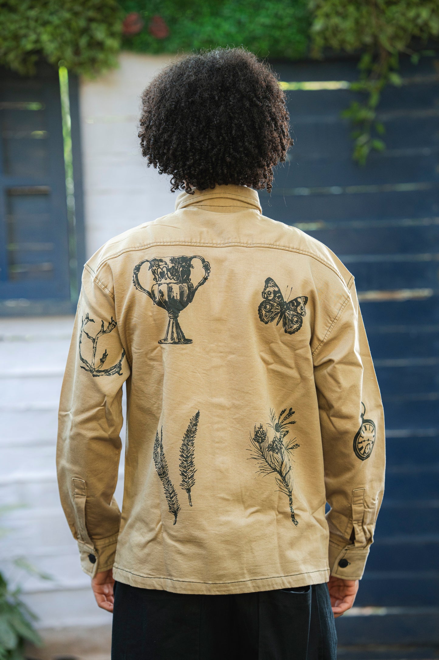 Khakhi Shadow Twill Block print Shirt