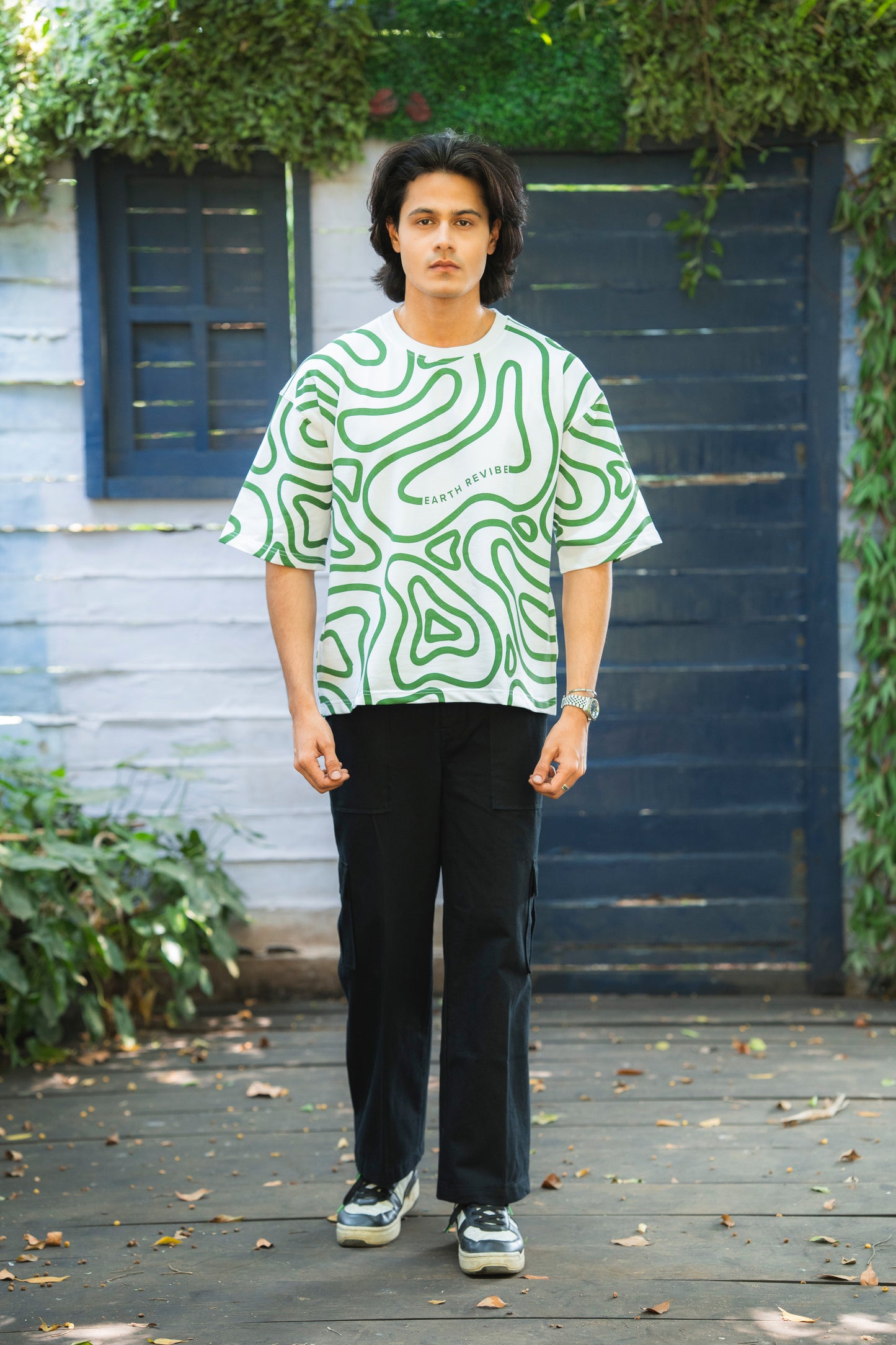 Herbal White All-Over Print Boxy Tee