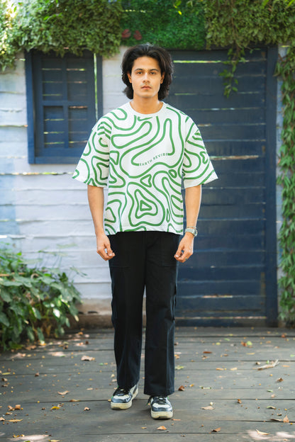 Herbal White All-Over Print Boxy Tee