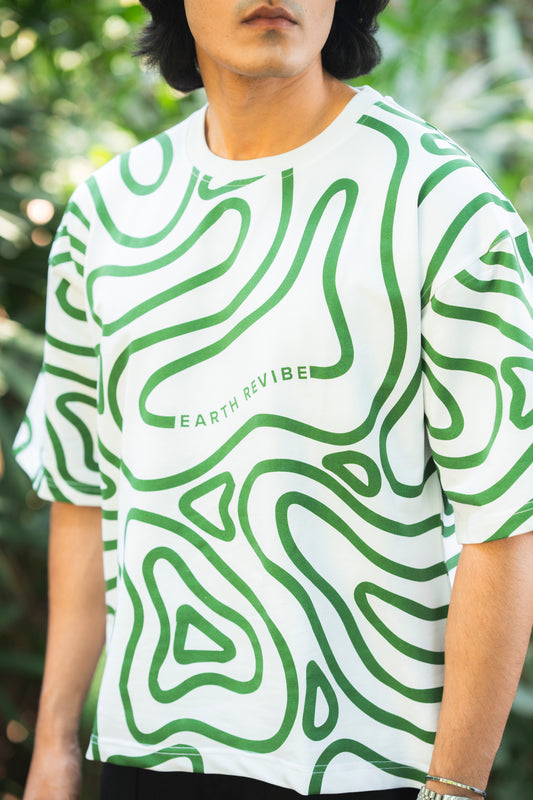 Herbal White All-Over Print Boxy Tee