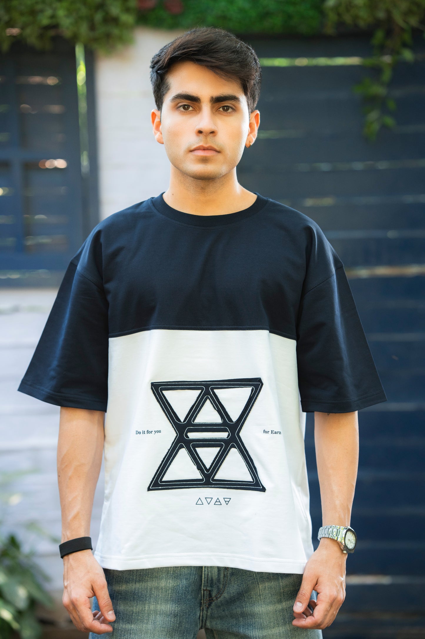 Two-Panel Minimal Branding boxy Tee