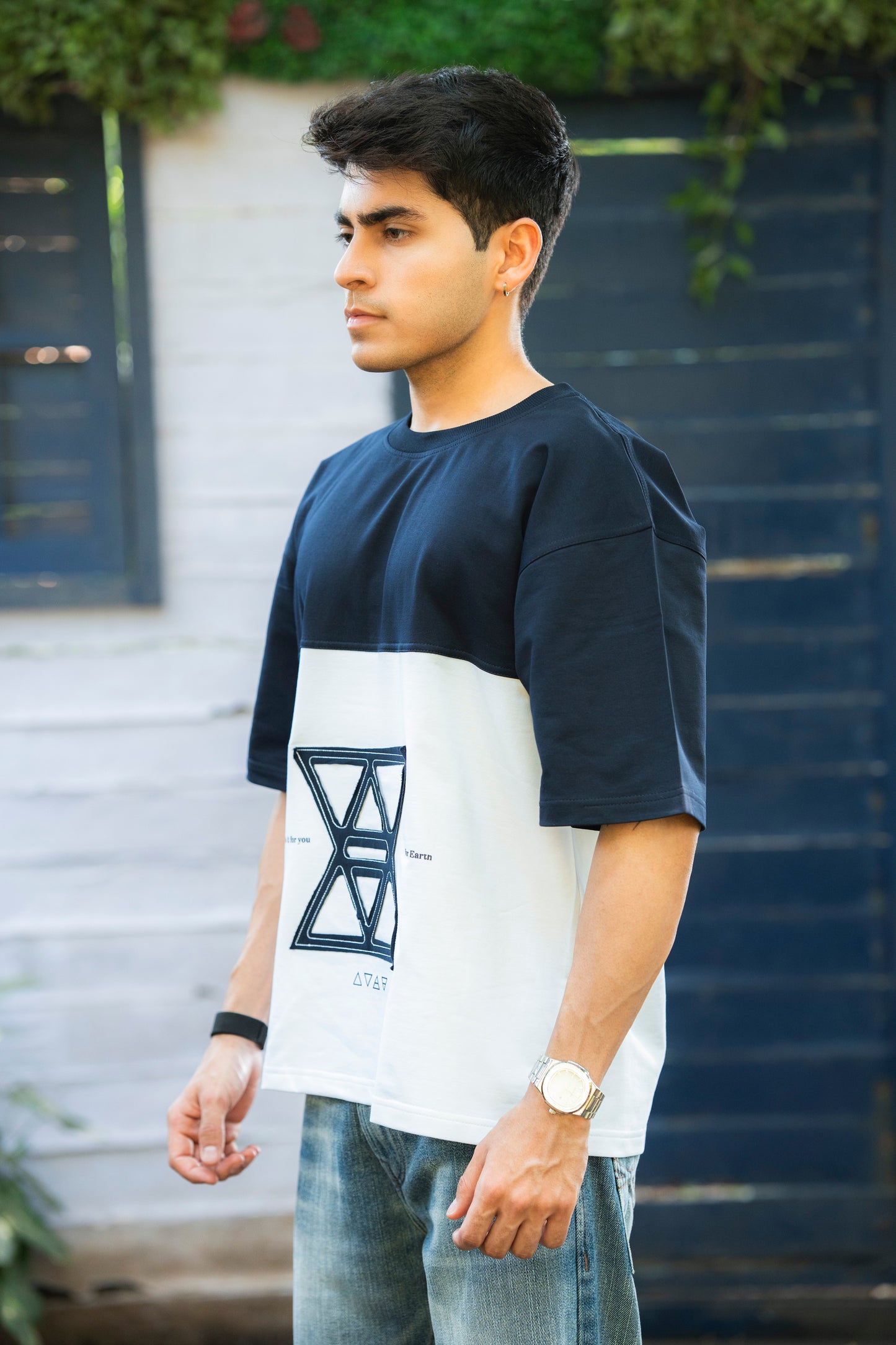 Two-Panel Minimal Branding boxy Tee