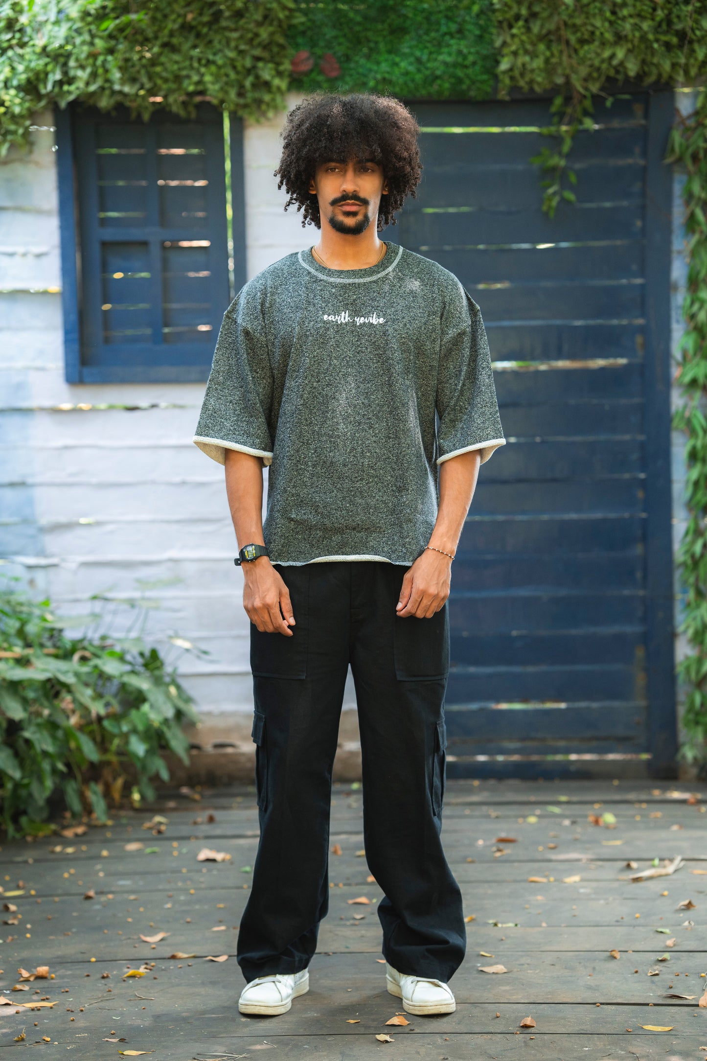 Charcoal Mélange Raw Edge Tee