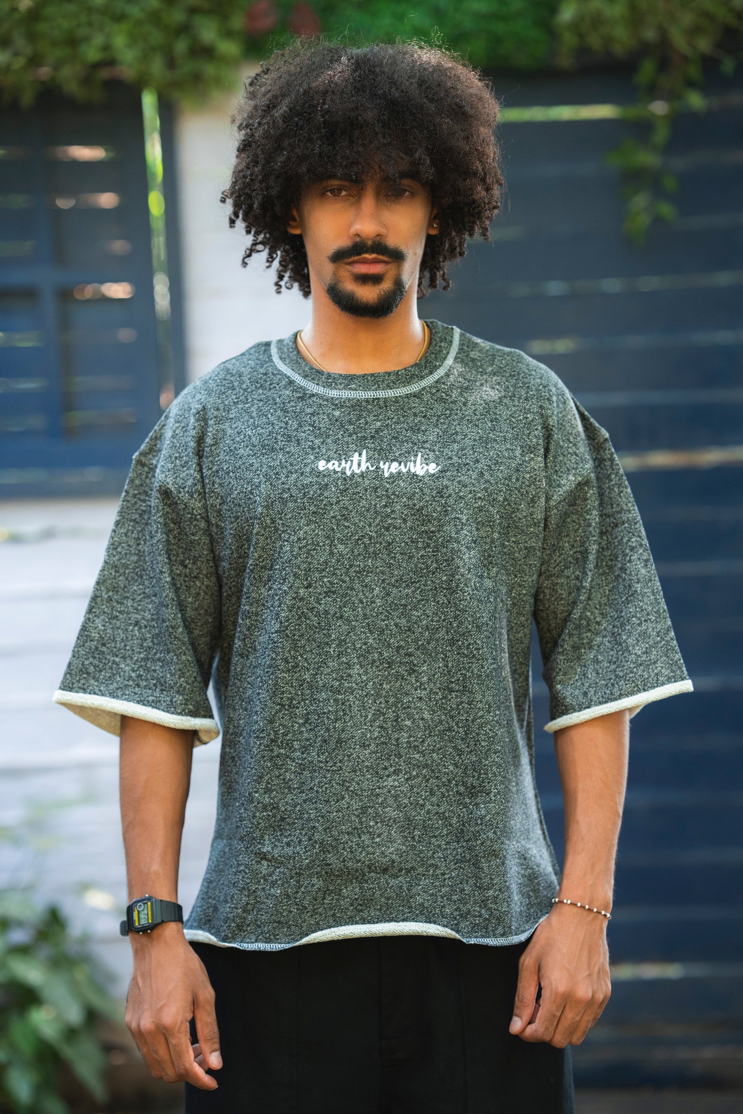 Charcoal Mélange Raw Edge Tee