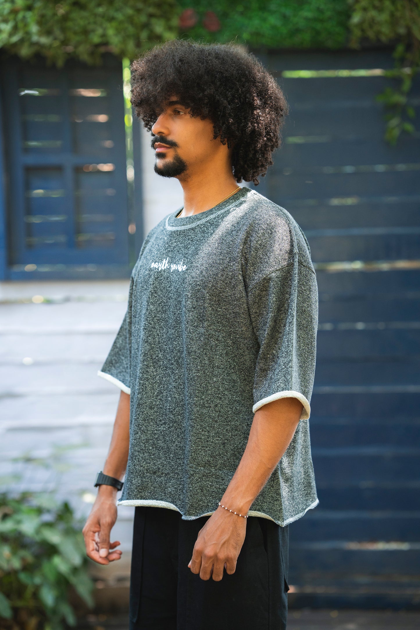 Charcoal Mélange Raw Edge Tee