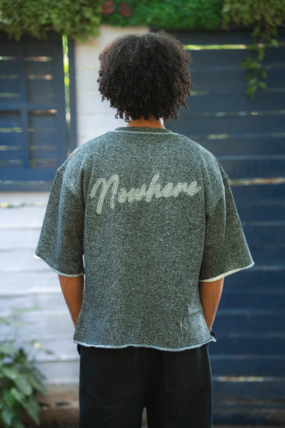 Charcoal Mélange Raw Edge Tee