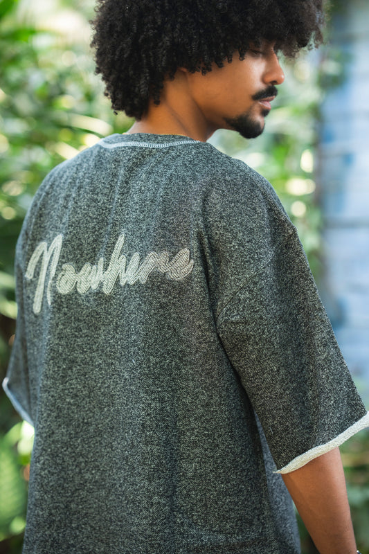 Charcoal Mélange Raw Edge Tee