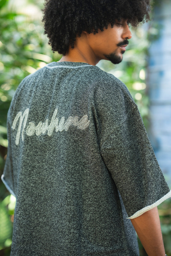 Charcoal Mélange Raw Edge Tee