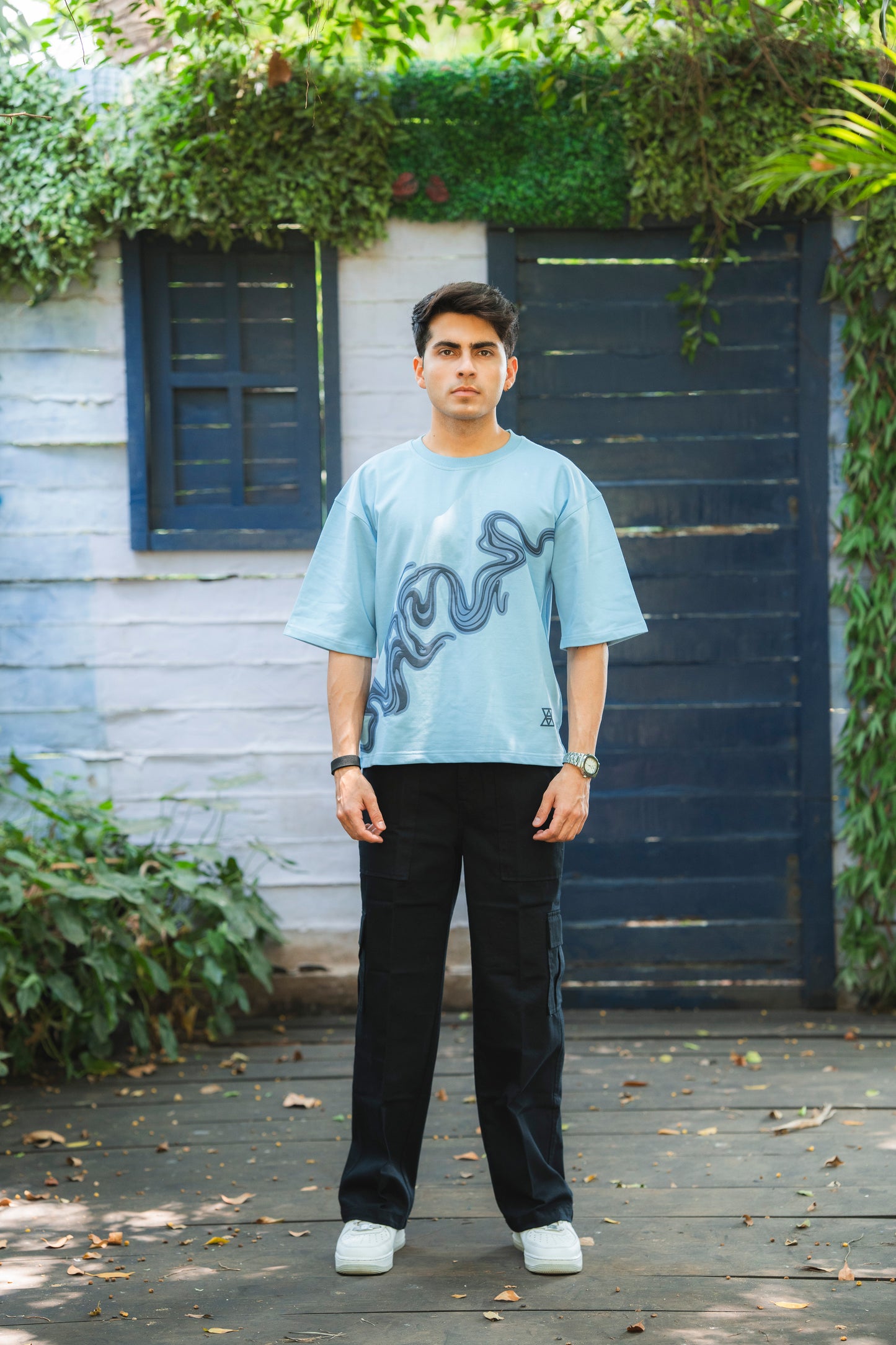 Water color Wave Graphic boxy Tee