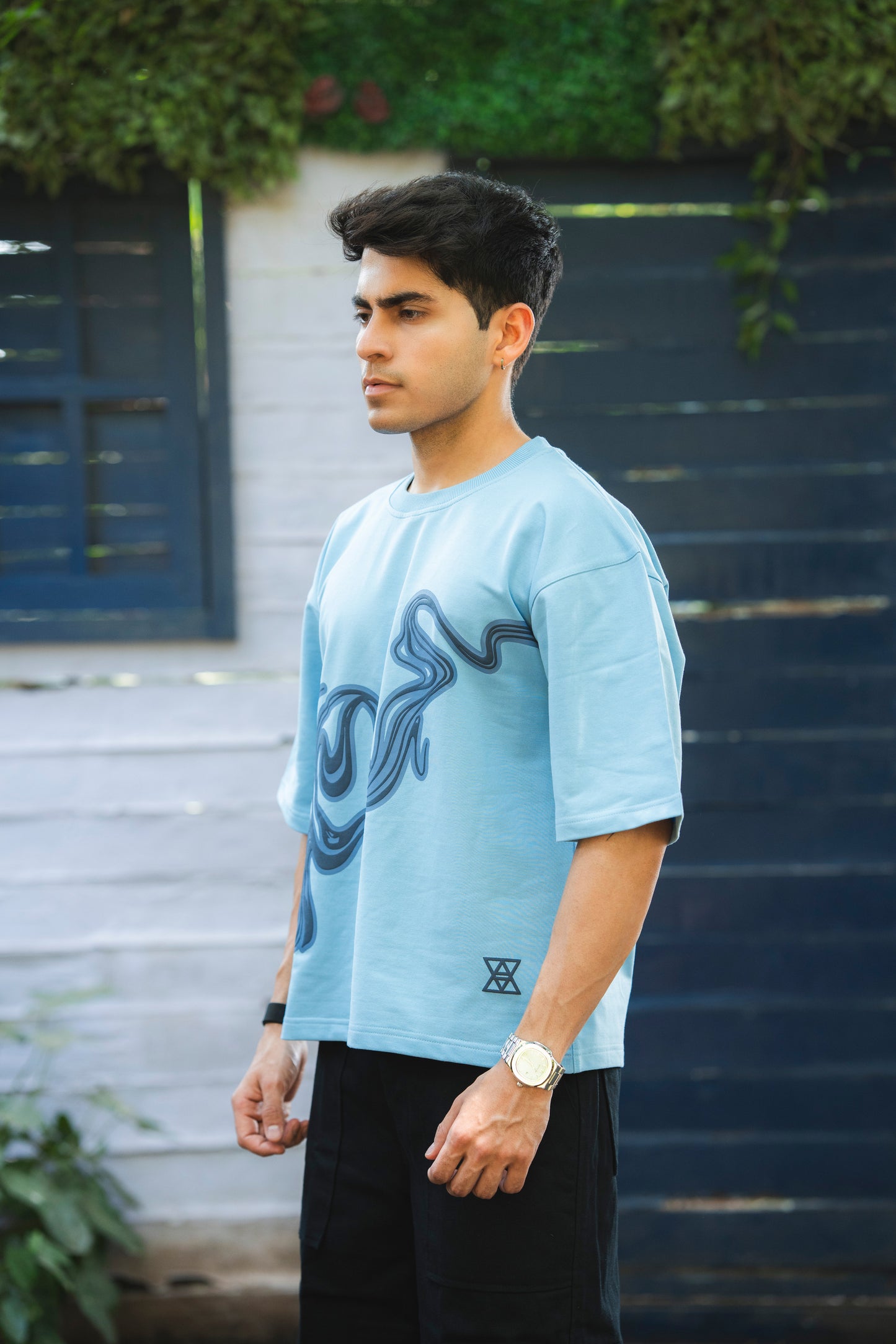 Water color Wave Graphic boxy Tee