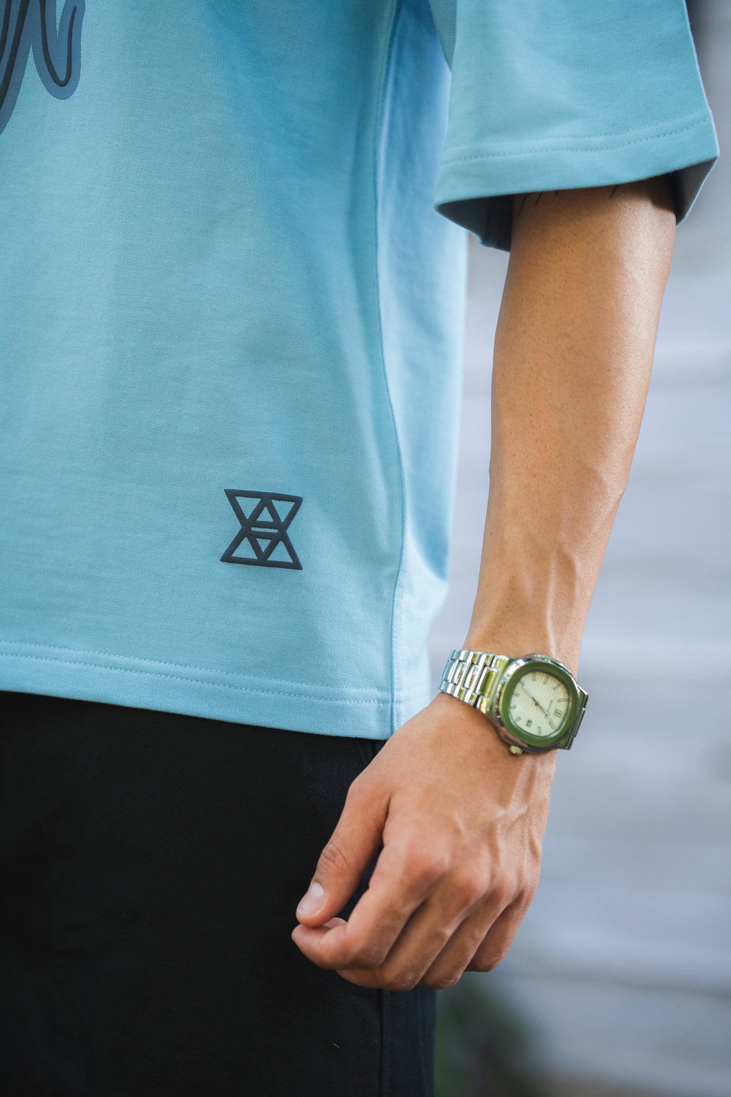 Water color Wave Graphic boxy Tee