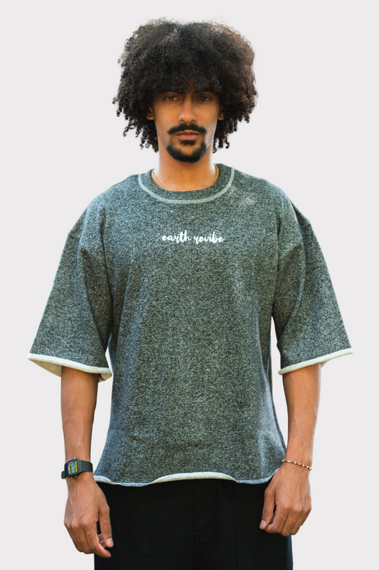 Charcoal Mélange Raw Edge Tee