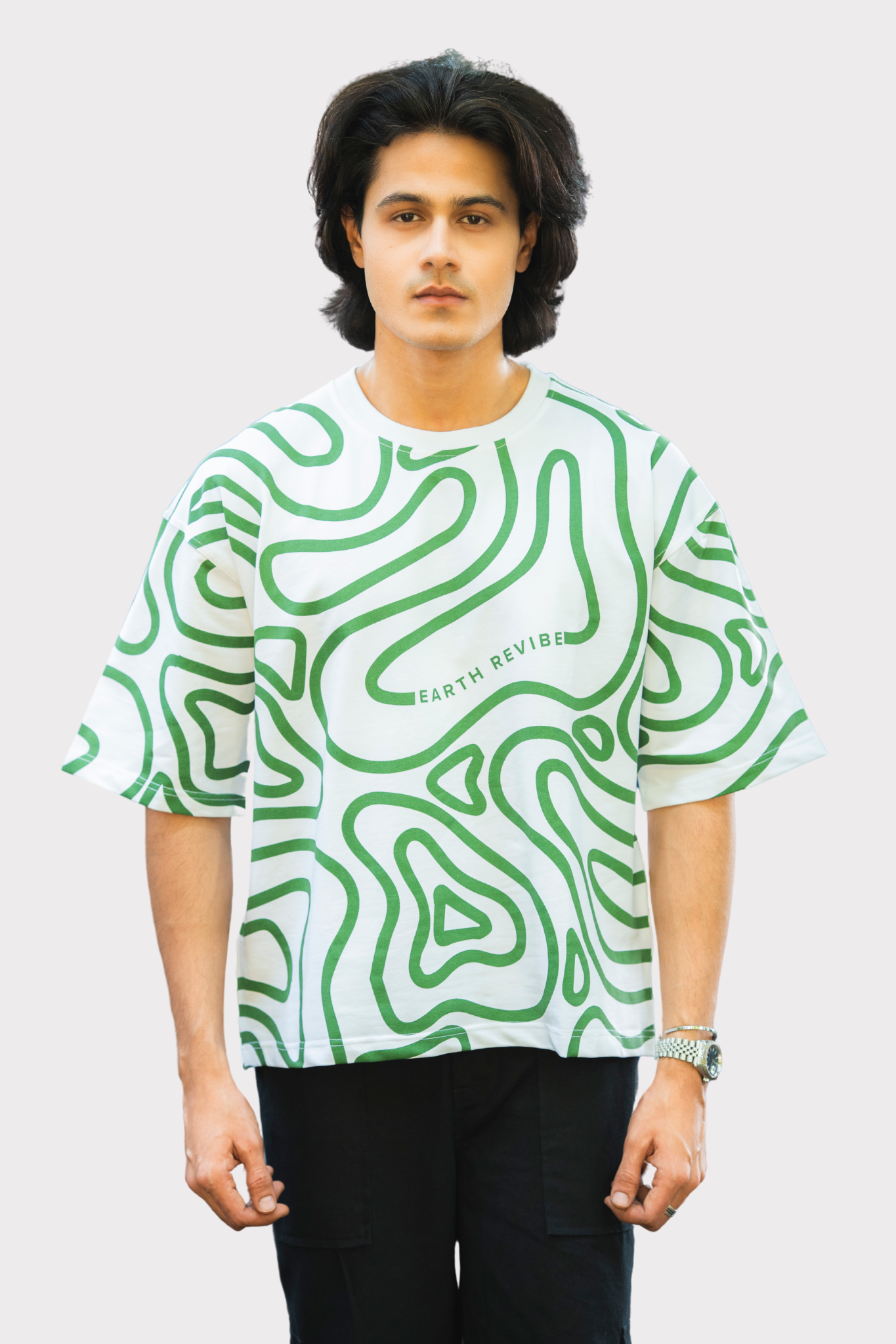 Herbal White All-Over Print Boxy Tee