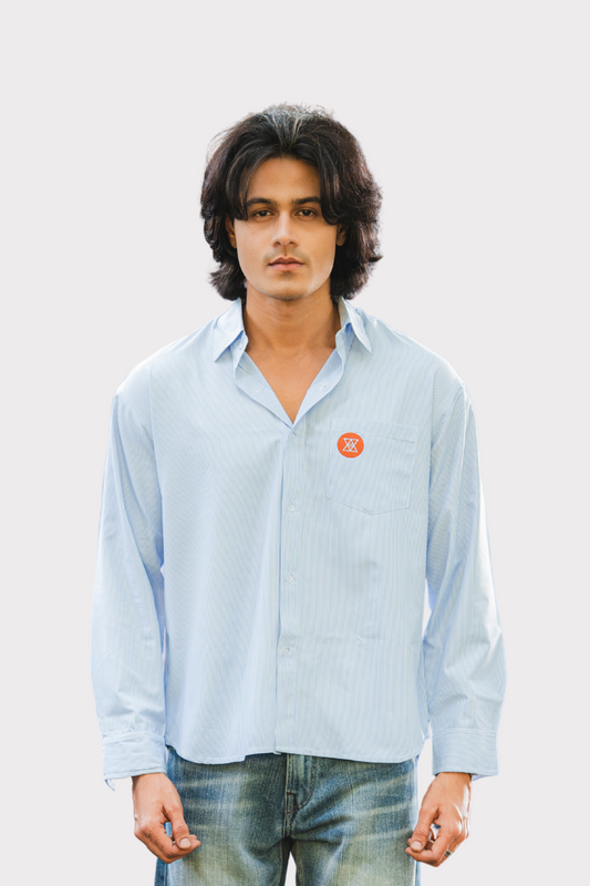 Skin Cotton Oversized Stripe boxy fit Shirt