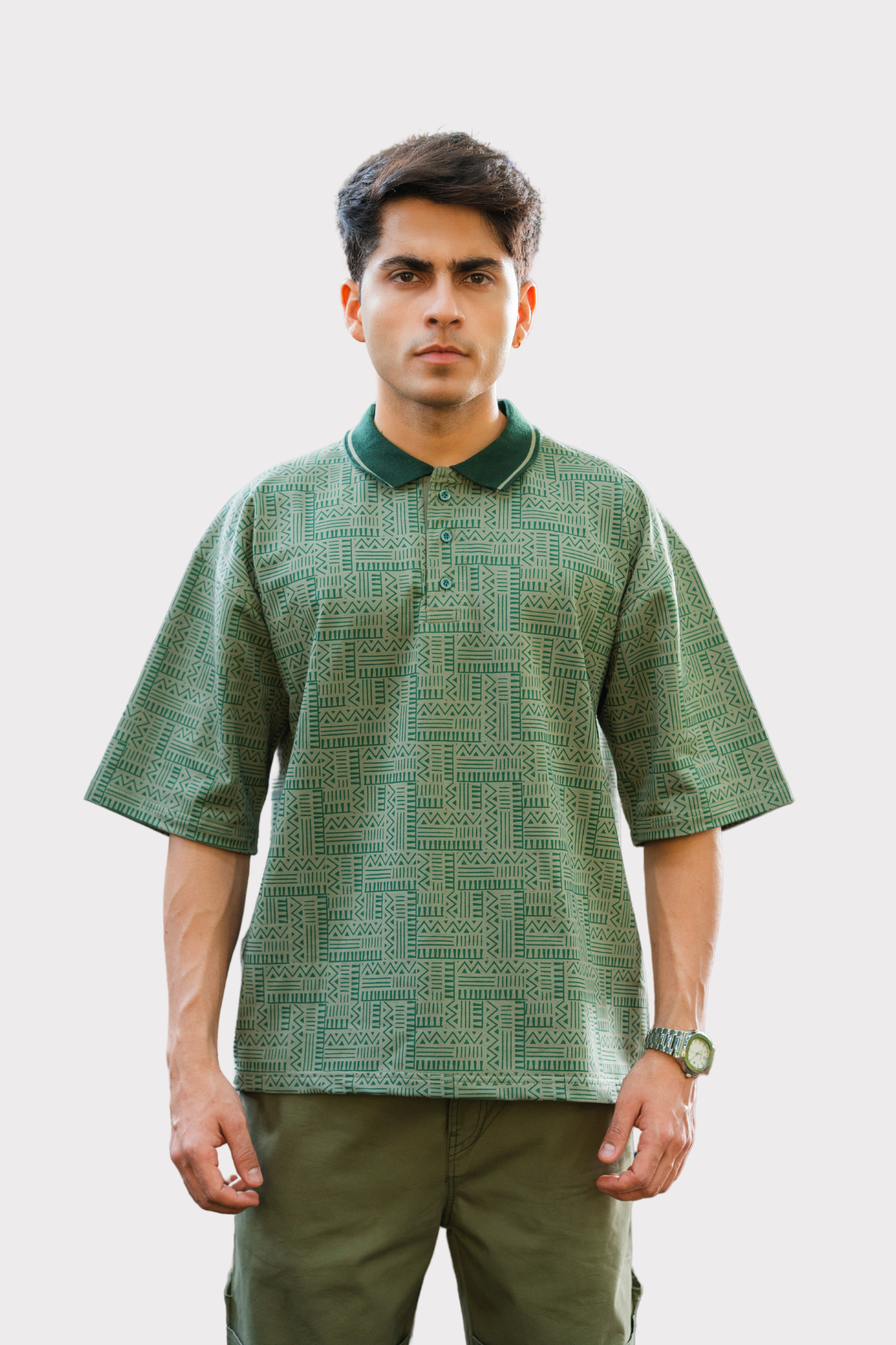All-Over Print Formal Boxy polo