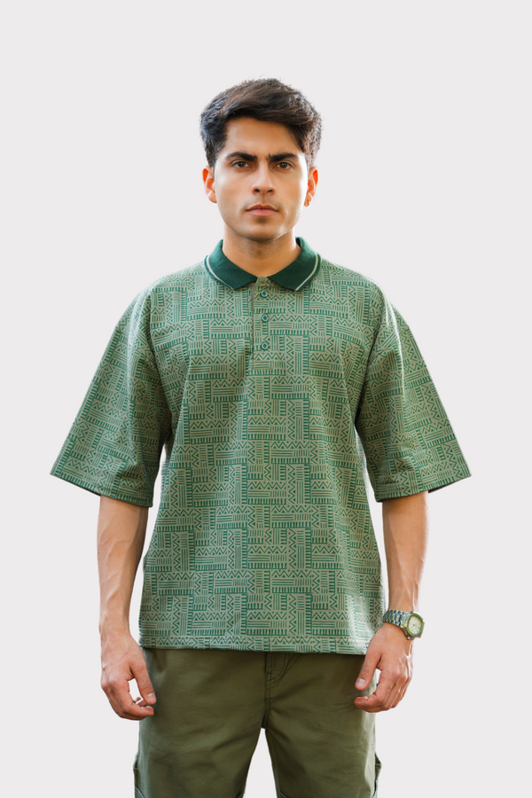 All-Over Print Formal Boxy polo
