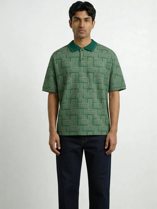 All-Over Print Formal Boxy polo