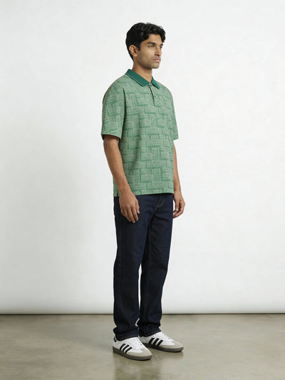 All-Over Print Formal Boxy Polo