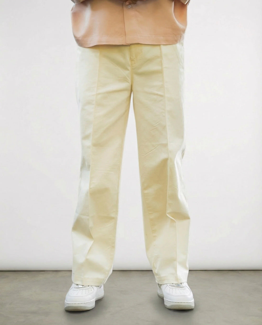 Twill (Off-White Cotton Formal Trousers)