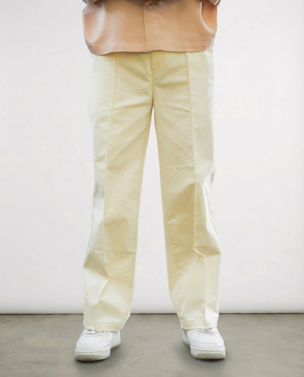 Twill (Off-White Cotton Formal Trousers)