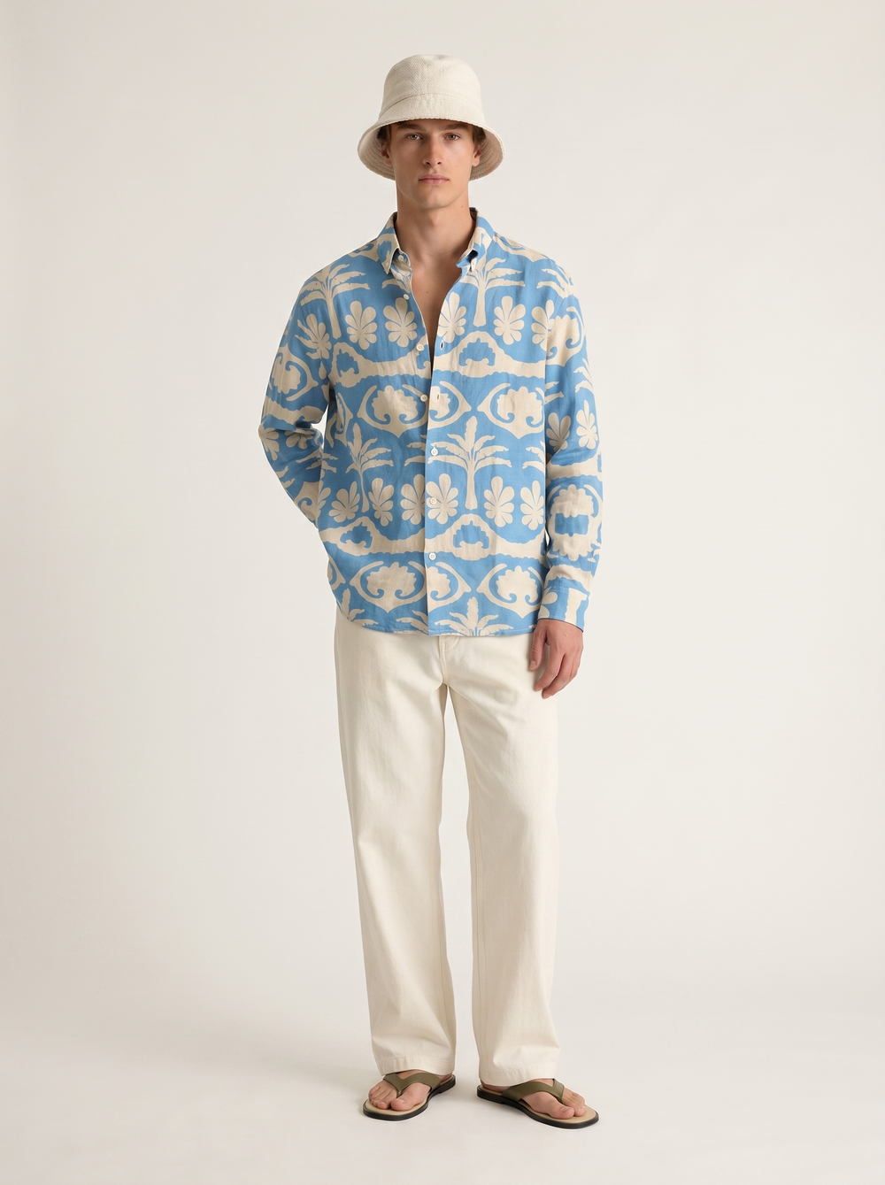 Coastal Tile Linen Shirt