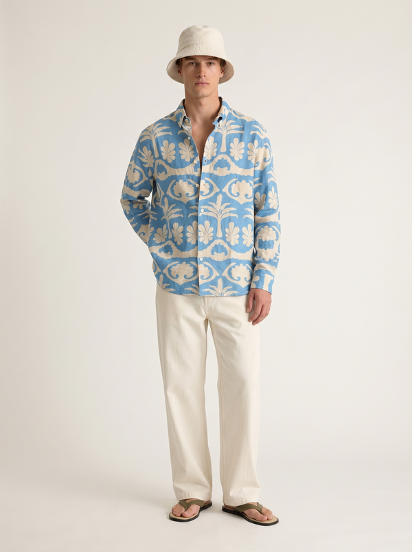 Coastal Tile Linen Shirt