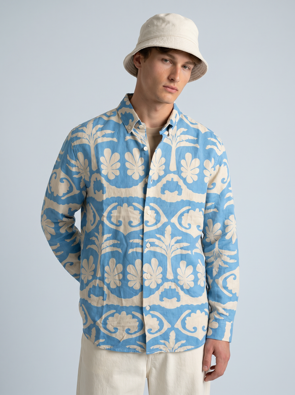 Coastal Tile Linen Shirt