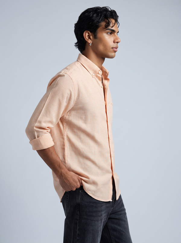 Peach Gingham Shirt